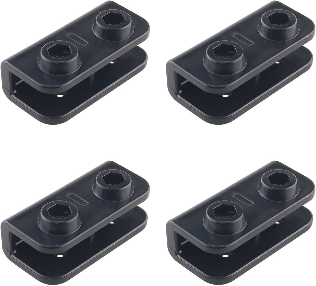 4PCS Pop-up Gazebo Replacement Connectors Tent Canopy Accessories Rectangular Frame Kit Plastic Connectors Outdoor Furniture Spare Parts for Pole Tents and Gazebos Black