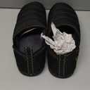 LongBay Men's Outdoor Slippers Two Tone Warm Memory Foam Slip On Indoor House Shoes bedroom Loafers (12, Black/Green)