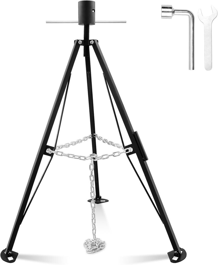Gooseneck Tripod Stabilizer for 5th Wheel or Trailer, Adjustable Stabilizer with 7500lb Load Capacity, Tripod Jack for Fifth-Wheel Trailers, RVs, and Campers