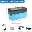 18.1x9.9x9.1 Turtle Tank Kit with Heat Lamp Filter and Wheels Aquatic Turtle Habitat and Aquarium for Small Turtles Hermit Crabs and Frogs Featuring Escape Proof Design and Easy Move Mobility Blue