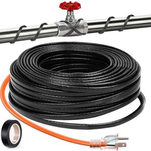 24FT3FT-200FT Pipe Heating Cable for Pipe Freeze Protection, Heat Cable for Water Pipes(Metal and Plastic), Pipe Heat Tape Keeps Water Flowing at -40F 5w/ft, 120V Plumbing fixture
