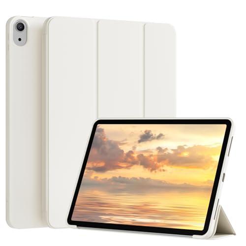 KENKE for iPad A16 11th Generation Case (11 Inch, 2025 Release), iPad 10th Generation Case 10.9 Inch 2022 Without Pencil Holder, Slim Trifold Stand Protective Cover with Soft TPU Back, Cream White
