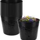 30 Pcs 5 Gallon Nursery Bags 13.8 Inch Thicken Soft Plastic Seedling Pots Seed Plant Bags with Drainage Holes for Large Flowers Trees Vegetables Indoor Outdoor Women Gardening Gifts, Black