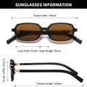 Retro Rectangular Sunglasses for Women Trendy Funny Vintage Fashion Narrow Small 90s Sunnies(3 Pack)