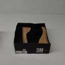 SM New York Triple Band Stretch Wedge Sandals Black 9