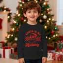 BOUTIKOME Toddler Boys Christmas Shirts Baby Santa is My Homeboy Tees Long Sleeve T-Shirt Holidays Tops Clothes Xmas Outfits (Black)