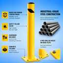 Crowd Control Warehouse Trafford 42-Inch Steel Bollard, Yellow