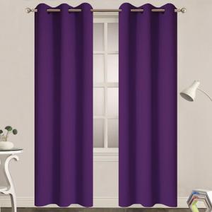 Yakamok Blackout Curtains for Bedroom,Thermal Insulated Blackout Grommet Top Drapes for Living Room, Purple, 38x84 Inch, 2 Panels