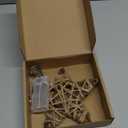 LAWOHO Christmas Tree Topper Retro Woven Star with Lights, Farmhouse Christmas Decor, Mini Rustic 6 Inch Star with 6H Timer, Light Up Christmas Tree Decorations, for Xmas Tree, Holiday, Party