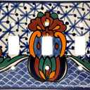 Triple Toggle Turtle Talavera Switch Plate