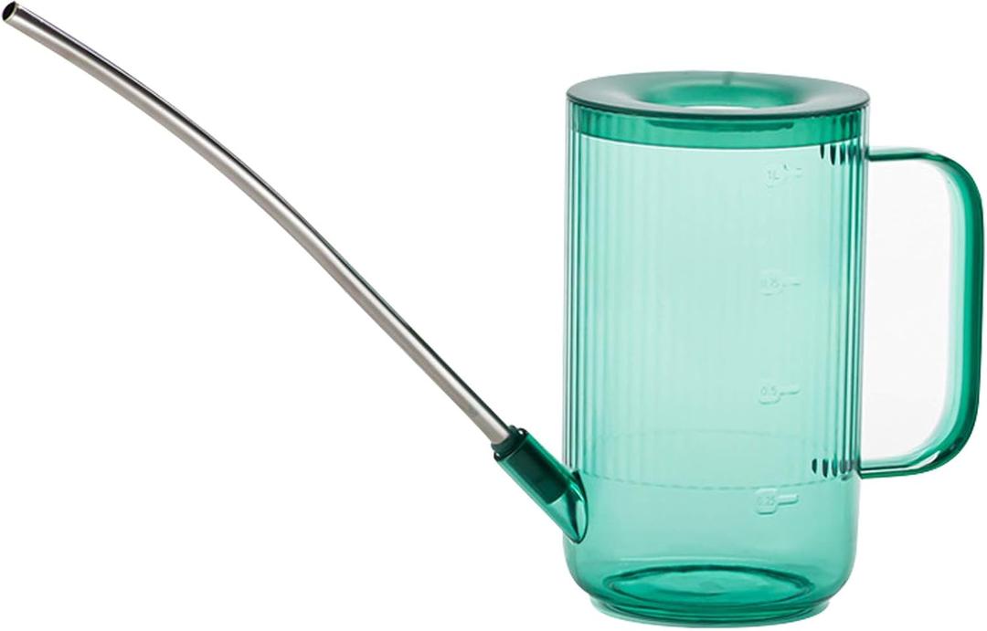 Watering Can,1L Acrylic Long Plant Spout Watering Bottle for Garden,Transparent Watering Sprinkler Pot Spray Tools for Outdoor Indoor House Office Green and Spray Bottl