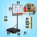 Pool Basketball Hoop with Backstop – Adjustable Poolside Basketball Goal with 10x8 FT Ball Backstop, 23x33 Inch Backboard | Stay-in-Pool Design | Easy Setup |
