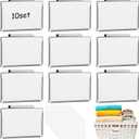 10 Pack Metal Basket Bin Labels Clips,3.54" x 2.36" Stainless Steel Label Holders with White Papers,Silver Removable Bin Clips for Labeling, Classification
