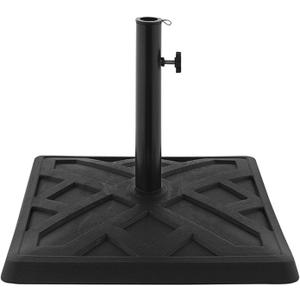 Walker Edison Mari Modern Polyresin Square Umbrella Stand with Metal Design, 18 Inch, Black