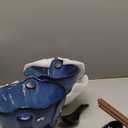 KOOV Porcelain Japanese Ramen Bowls with Chopsticks and Spoons, 26 Ounce, Deep Pho Bowl, Reactive Glaze (Blue Galaxy), Set of 2