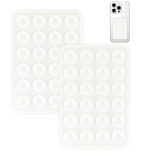 Yojaro 4 Pack Silicone Suction Phone Case Mount, Silicon Adhesive Smartphones Stand Sticky, Non Slip Suction Cup, Hands-Free Phone Accessories Holder for Selfies and Videos White