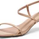 DREAM PAIRS Women's Low Kitten Heels Square Open Toe Ankle Strap Party Wedding Dressy 2.16 Inch 2026SS Sandals Shoes With Quiet Heel Cap (8, Nude)