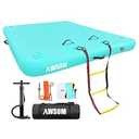 AWSUM 6ft x 5ft Light Green Inflatable Floating Dock Air Dock Platform Non-Slip Floating Island Raft Water Mat for Lake Pool Beach Ocean