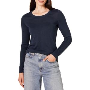 Amazon Essentials Women's Classic Fit Lightweight Long-Sleeve Crewneck Sweater, -navy, X-Small