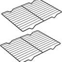 Adorila 2 Pack Cooling Rack for Baking, 8.3" x 11.4" Stainless Steel Grill Rack, Small Grid Baking Rack for Baking Cooking Roasting Oven (Black)