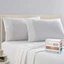 Pizuna Pure 100% Cotton Pillow Cases King Size Set of 2 White, Luxurious 400 Thread Count Long Staple Cotton Sateen with Envelope Closure (Combed White Cotton Pillow Cases King)