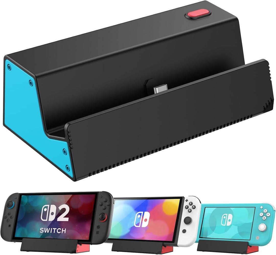 HEIYING Switch Charger Dock for Nintendo Switch 2 / OLED/Lite,Charging Dock Station with Standard USB-C Port for Easy Console Charging