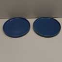 2 Pcs 8 Inch Ceramic Plant Saucer Outdoor Indoor Plant Tray Round Flower Pot Drip Trays Blue Flower Drainage Tray Glazed Pots Base for Holding Water Drips and Soil