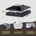 Solar Post Cap Lights Outdoor 16-Pack, Black Waterproof Solar Powered Deck Fence Lights Fit 4x4 Wood/Vinyl Posts, Bright Warm White for Patio, Porch