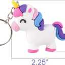 ArtCreativity Unicorn Rubber Keychains, Set of 12, Fun Key Chains for Backpack, Purse, Luggage, Unicorn Birthday Party Favors for Kids, Goodie Bag Fillers, Small Prizes for Boys and Girls