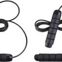 Jump Rope, Adjustable Length Speed Skipping Tangle-Free Steel Jump Rope with Foam Handles for Adult and Kids Home Exercise Workout Fitness Gym - 2 Pack