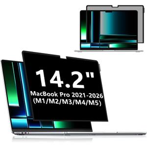 FILMEXT Privacy Screen for Macbook Pro 14 inch (2026-2021,M5 M4 M3 M2 M1), Removable Macbook pro 14.2" A3112 A3401 A2992 A2918 A2779 A2442 Privacy Laptop Screen Filter Anti-Spy/Anti-Glare/Eye Care