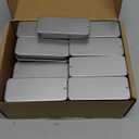 Norme 40 Pcs Small Slide Top Tin Lip Balm with Lids Rectangular Metal Containers for Lip Balm Candies Jewelry Crafts Pills Storage Kit(3.15 x 1.38 x 0.43 Inch,Silver)