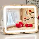 14x10 Inch Lighted Makeup Mirror with 10X Magnification - 3 Mode Dimmable LED & Smart Touch Control - Vanity Mirror with Lights for Desk (White)