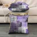 chiinvent Purple Velvet Abstract Pillow Covers Set of 2 Modern Accent Violet Gray Throw Pillow Cover Soft Elegant Decorative Couch Cushion Cover for Bed Living Room Outdoor Sofa Pillowcases 18x18 Inch