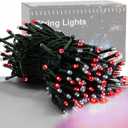 HOME LIGHTING 66ft Valentines Decorative Mini Lights, 200 LED Green Wire Fairy String Lights Plug in, 8 Lighting Mode, for Indoor Outdoor Christmas Tree Wedding Party Garden Decor (Red & White)