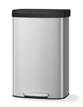 Garvee 21 gal / 80 L Stainless Steel Trash Can with Lid, Large Garbage Can for Kitchen, Rustproof Step-on Kitchen Metal Trash Bin with Liner Rim, Rear Handle, Soft Close Plastic Lid