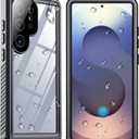 SPIDERCASE Only for Samsung Galaxy S25 Ultra Case Waterproof, Built-in Screen & Camera Lens Protector[IP68] [Military Grade Shockproof] Full Protection Only for S25 Ultra 6.9, Black/Clear