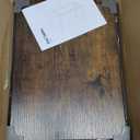 AMHANCIBLE C Shaped End Table, Slide Under Couch Table for Sofa, TV Tray Snack Table, Small Side Table for Small Space, Living Room, Brown HET02CBR1