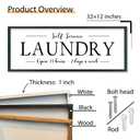 Framed Laundry Room Sign, 32 x 12 Inch, Black