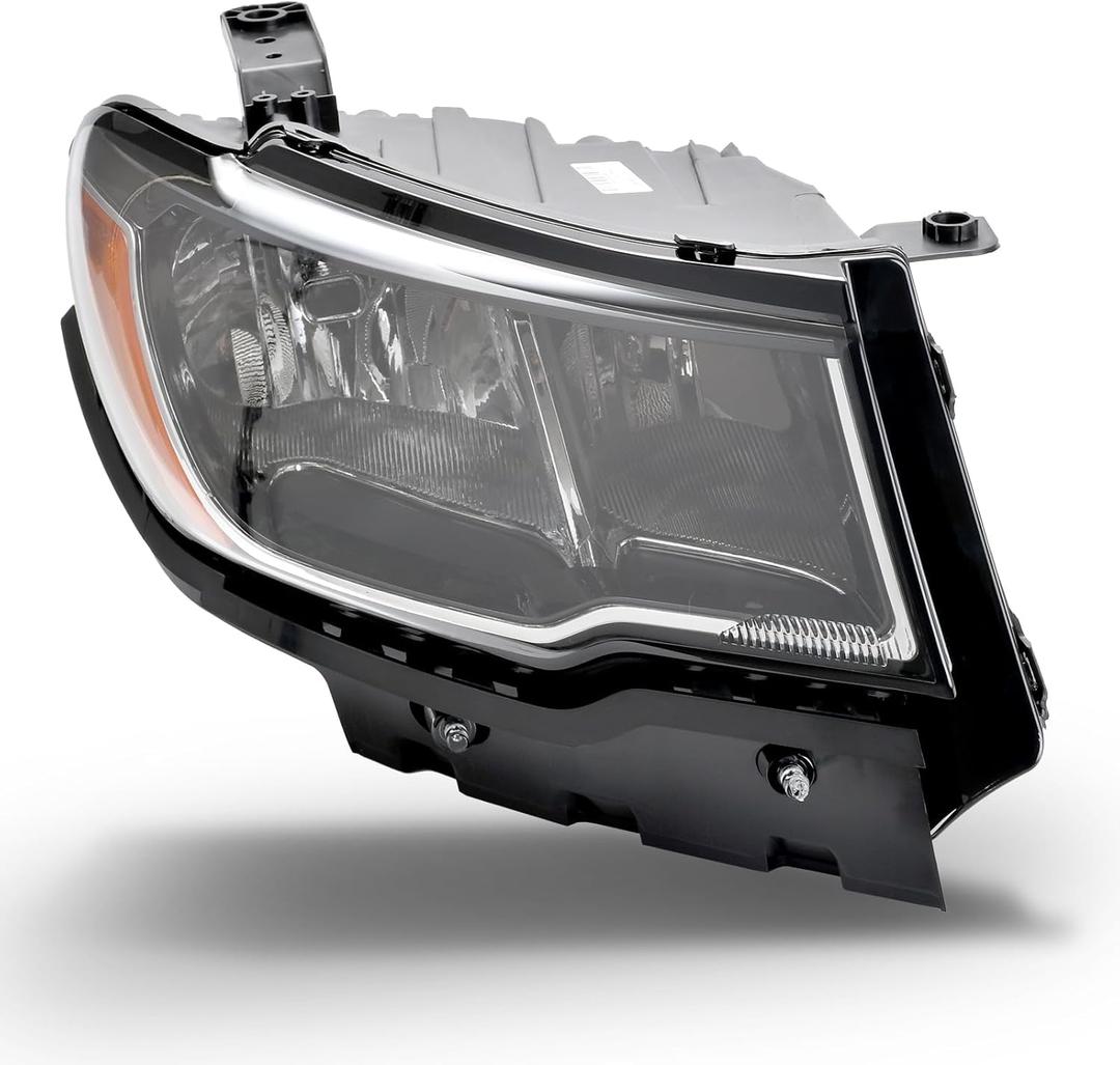Headlights Assembly Compatible with Jeep Compass 2017-2021, Headlamp Right Passenger Side Replacement CH2503295 55112706AF (Halogen Type)
