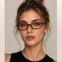 2 x 2 Pack Retro Rounded Rectangle Blue Light Glasses Women Slim Frame