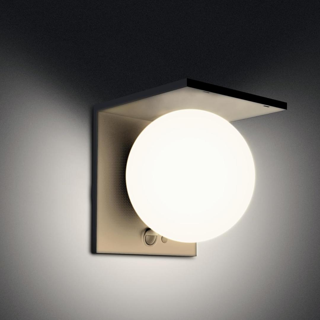 Solar Lights Outdoor, 4000K Dusk to Dawn Motion Sensor Solar Lantern Light with 4 Modes, IP54 Waterproof, Wall Mount Outdoor Lamp for Yard Patio Exterior Frontdoor Porch Decorative