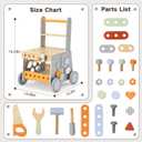 labebe Wooden Baby Walker, Baby Push Walker, Tool Toy for Toddlers, Adjustable Speed Baby Walker with Wheel, Learning Activity Walker for Girls Boys