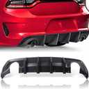 Rear Lower Bumper Lip Diffuser Fit for 2020-2024 Dodge Charger Widebody SRT Hellcat Scat Pack Rear Diffuser Side Skirt Splitter Spoiler Wing Body Kits Air Dam Accessories (Matte Black)