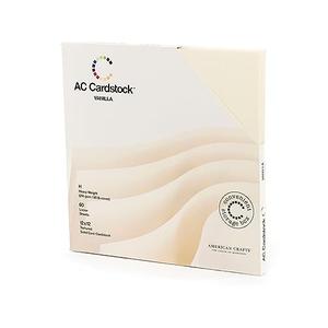 Cardstock 12x12 Scrapbook Paper Pack - Textured Heavy Duty Ivory Paper for Die Cutting, Card Making, Crafts - 60 Square Sheets, 80lb (216gsm), Solid Core