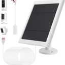 IP65 Solar Panel Outdoor for Ring Cameras (White 1P) Spotlight Cam Plus/Pro(Battery) Stick Up Cam/Pro Wireless Outdoor with 10FT/3M Long Cable Dustproof Waterproof