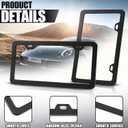 2-Pack License Plate Frames, Universal Black Aluminum Licence Plate Frame Holder, 2-Hole Narrow Slim Design Holder with Screws & Caps, Universal Fit for Cars, Trucks, Various Vehicles