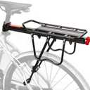 Rear Bike Rack, 110 lbs / 50KGS Bike Cargo Racks Frame Aluminum Alloy Universal Adjustable Cycling Equipment Stand Footstock Bicycle Luggage Carrier with Tools and Reflector for 26"-29" Frames