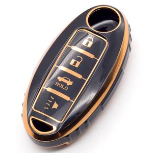 TANGSEN Key Fob Case Black Cover Compatible with INFINITI EX FX X G JX M Q QX Series ALTIMA COUPE ARMADA GTR MAXIMA MURANO CROSS CABRIOLET PATHFINDER ROGUE SENTRA VERSA 4 Button Keyless Entry Remote