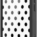Wildflower Cases - Compatible with iPhone 16 Pro Max | Protective Black Bumper, 6.5ft Drop Test Certified, Women Owned Small Business | Spots Aesthetic Trendy Cute | Polka Dot - White & Black